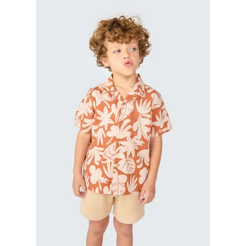 Camisa Infantil Menino Toddler Estampada - Laranja 004