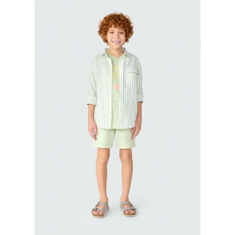 Camisa Infantil Menino Manga Longa Listrada - Verde 010