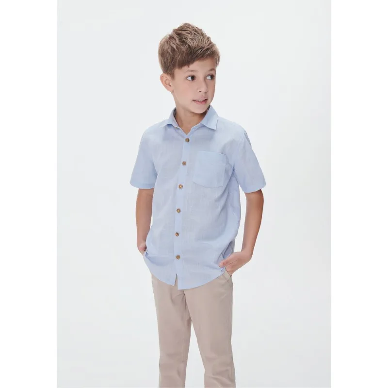 Camisa Infantil Menino Manga Comfort - Azul 014