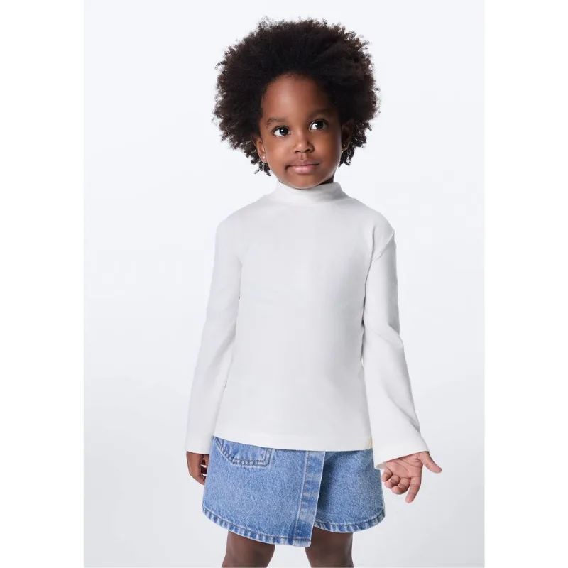 Blusa Infantil Menina Toddler Gola Alta - Off white 004
