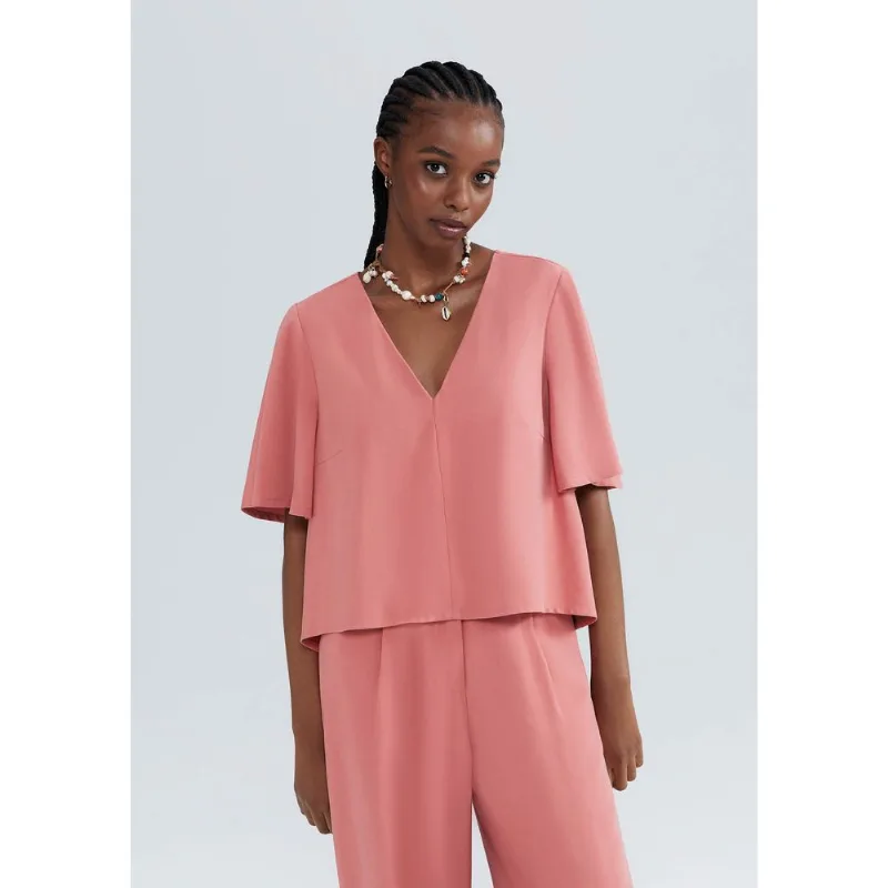 Blusa Feminina Manga Sino Em Peach Touch - Rosa XP