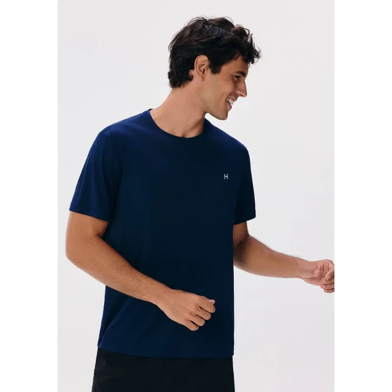 Camiseta Esportiva Masculina Manga Curta Com Refletivo Easy Care - Azul M