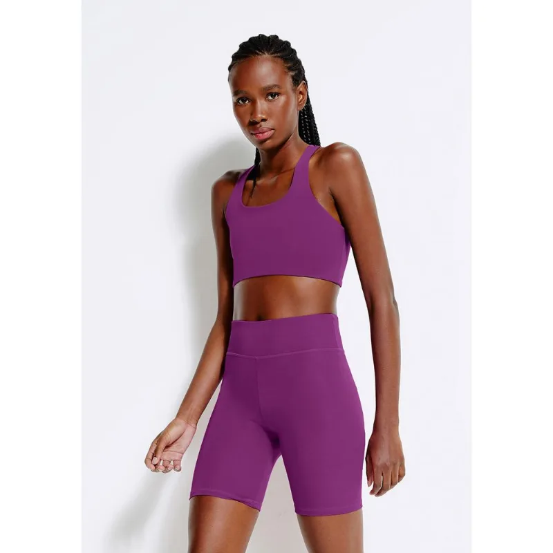 Bermuda Esportiva Feminina Biker com Fio LYCRA® - Roxo XP