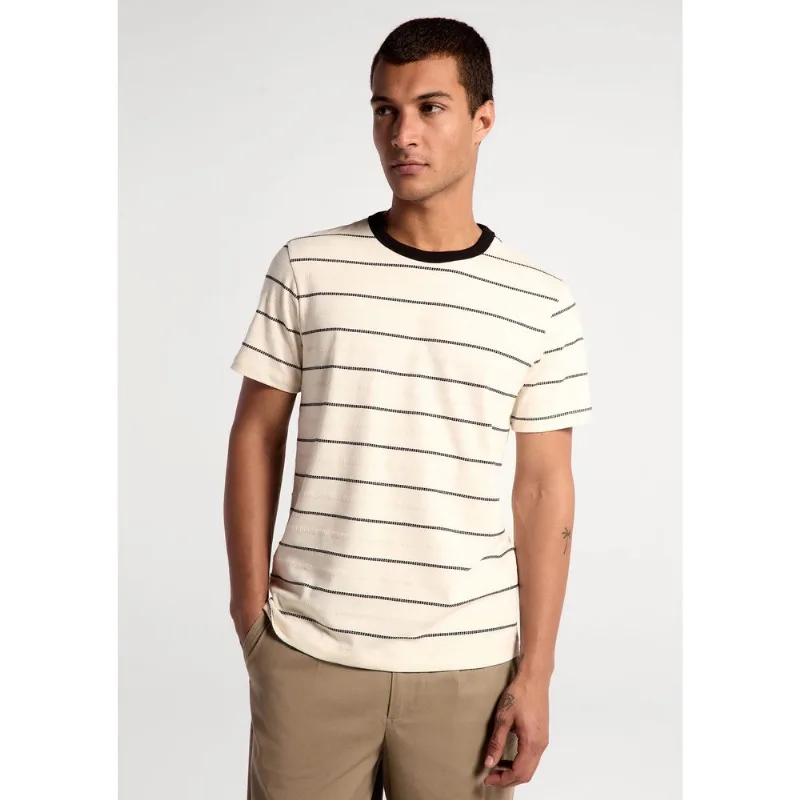 Camiseta Masculina Manga Curta Fio Tinto Listrada - Off white XG