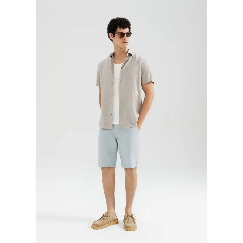 Bermuda Masculina Chino Fio Tinto - Azul 046