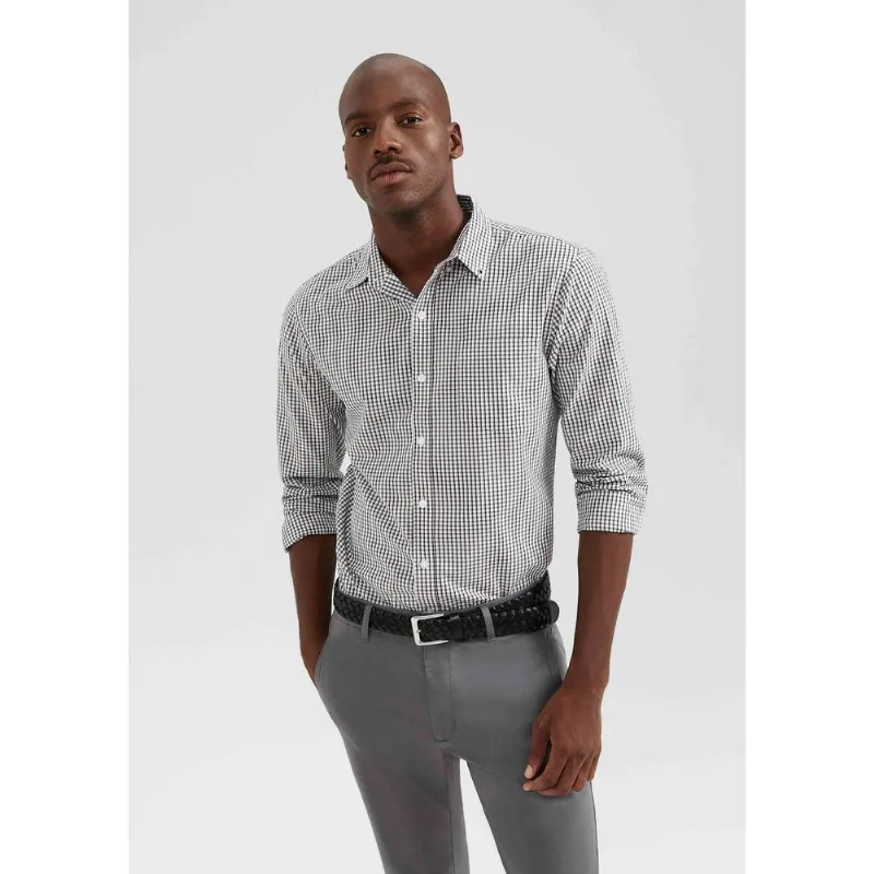 Camisa Básica Masculina Manga Longa Fio Tinto - Preto XG