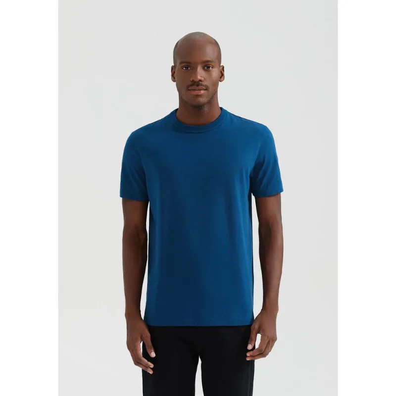 Camiseta Básica Masculina Areia Em Algodão Peruano - Azul XXG