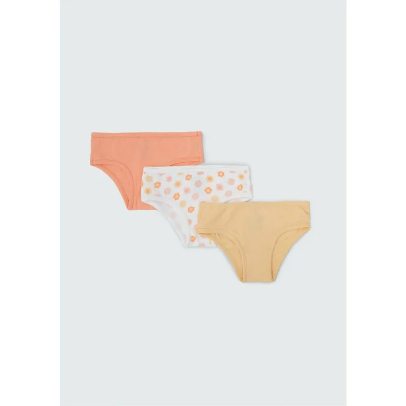 kit Com 3 Calcinhas Infantil Em Ribana - Multicolorido 004