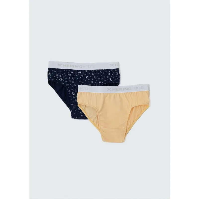 Kit Com 2 Cuecas Infantil Em Ribana Com Elástico Personalizado - Multicolorido 012