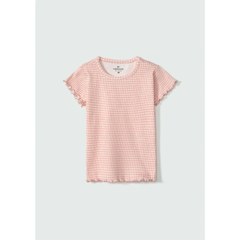 Blusa Infantil Menina Manga Curta Em Ribana Estampada - Off white 006