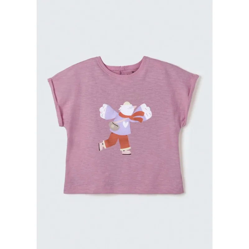 Blusa Infantil Menina Toddler Com Aplique - Roxo 002