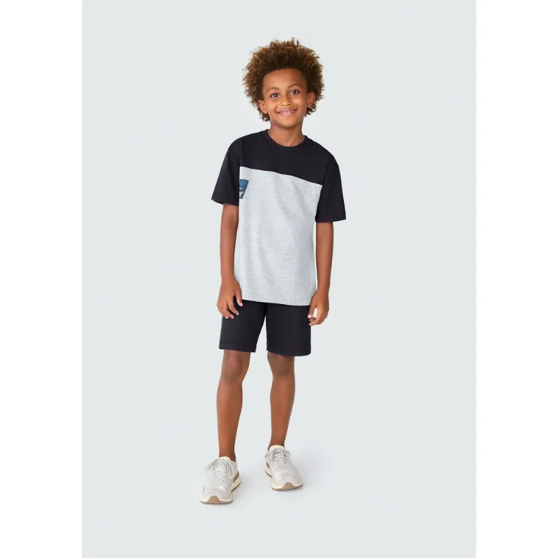 Conjunto Curto Infantil Menino Com Estampa - Preto 006