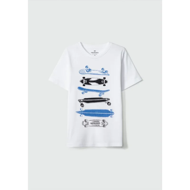 Camiseta Infantil Menino Manga Curta Com Estampa - Branco 008