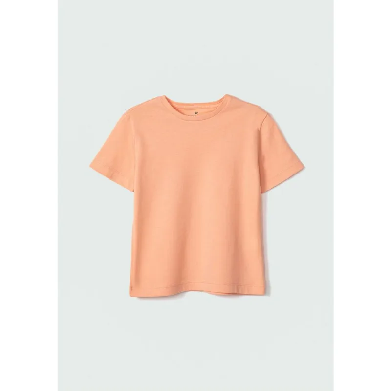 Camiseta Básica Infantil Menino Toddler Manga Curta - Laranja 004