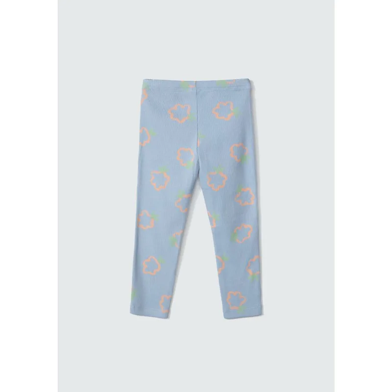 Calça Legging Infantil Menina Toddler Listrada - Azul 001