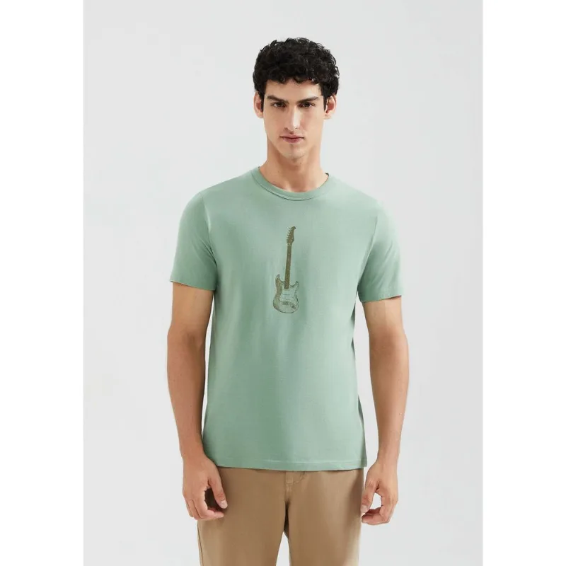 Camiseta Masculina Manga Curta Com Estampa - Verde G