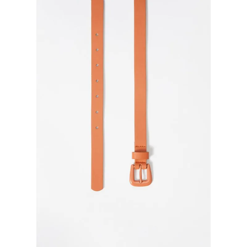 Cinto Feminino Fino Com Fivela De Metal - Laranja G
