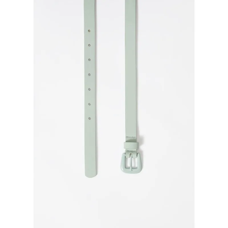 Cinto Feminino Fino Com Fivela De Metal - Verde M