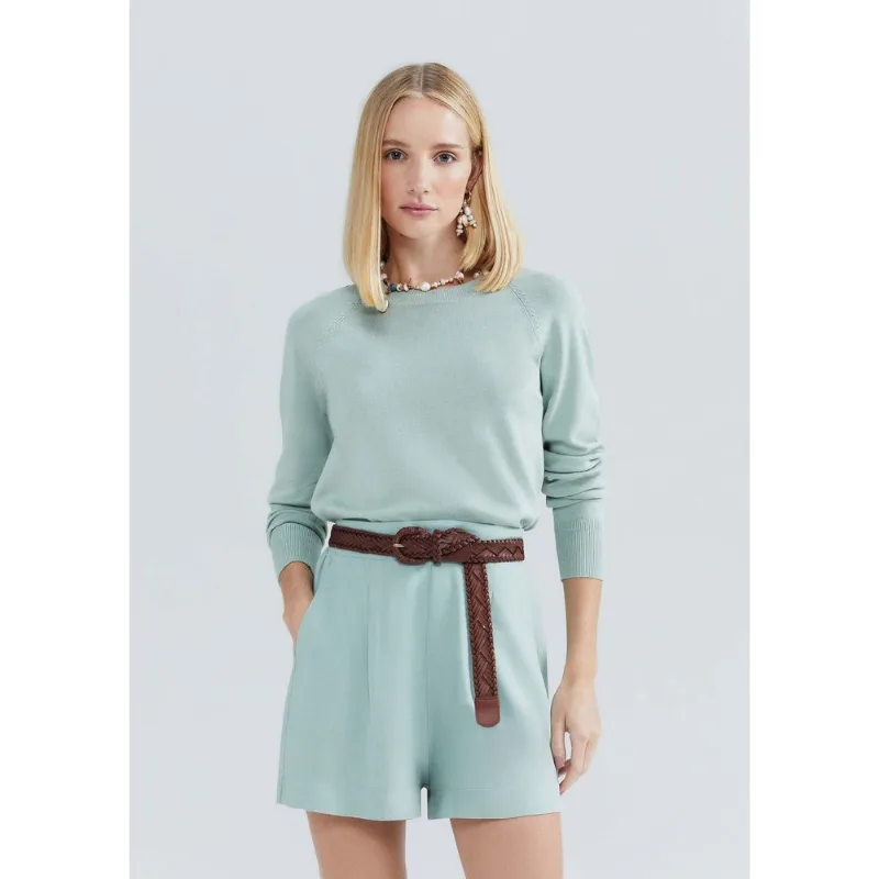 Blusão Feminino Em Tricô De Poliamida - Verde P