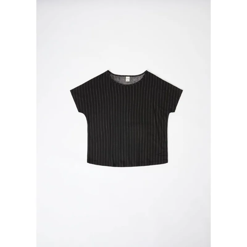 Blusa Feminina Manga Curta Estampada - Preto XG