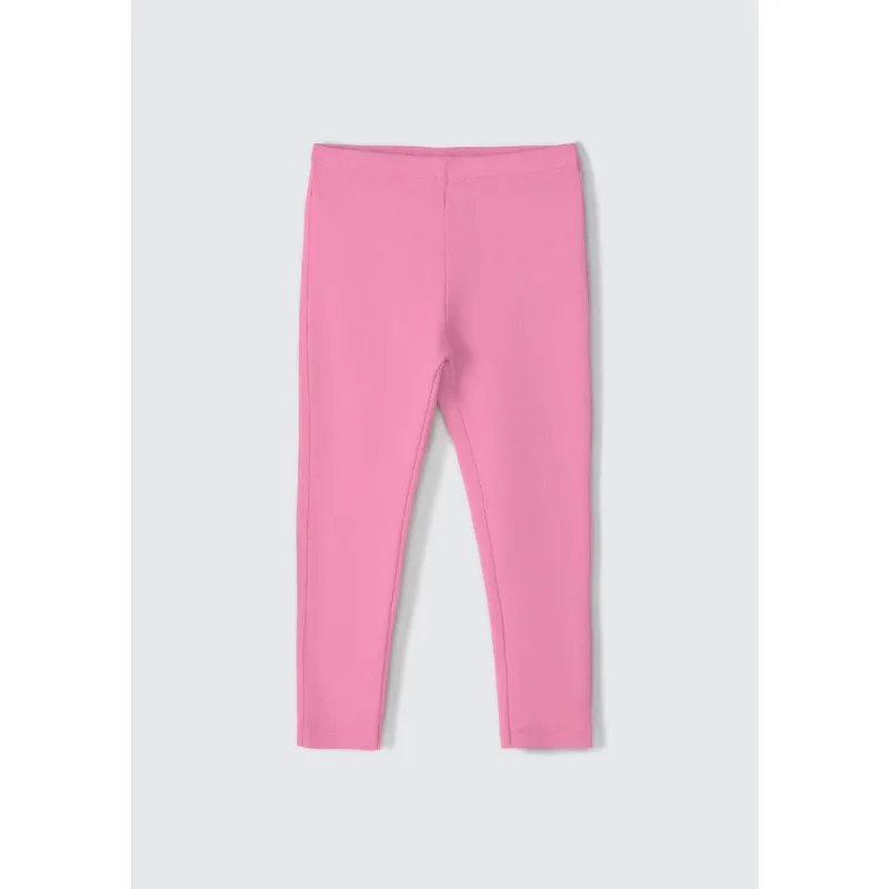 Calça Básica Legging Infantil Toddler Em Ribana - Rosa 003