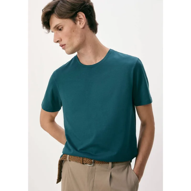 Camiseta Básica Masculina Manga Curta Pima - Verde G