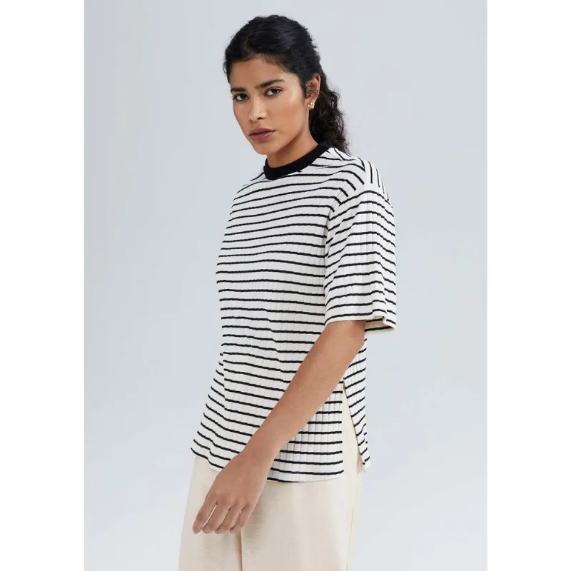 Blusa Feminina Listrada Em Ribana - Preto G