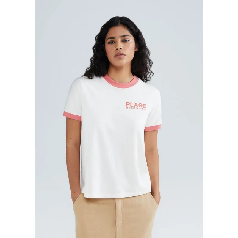 Blusa Feminina Manga Curta Com Estampa - Creme P