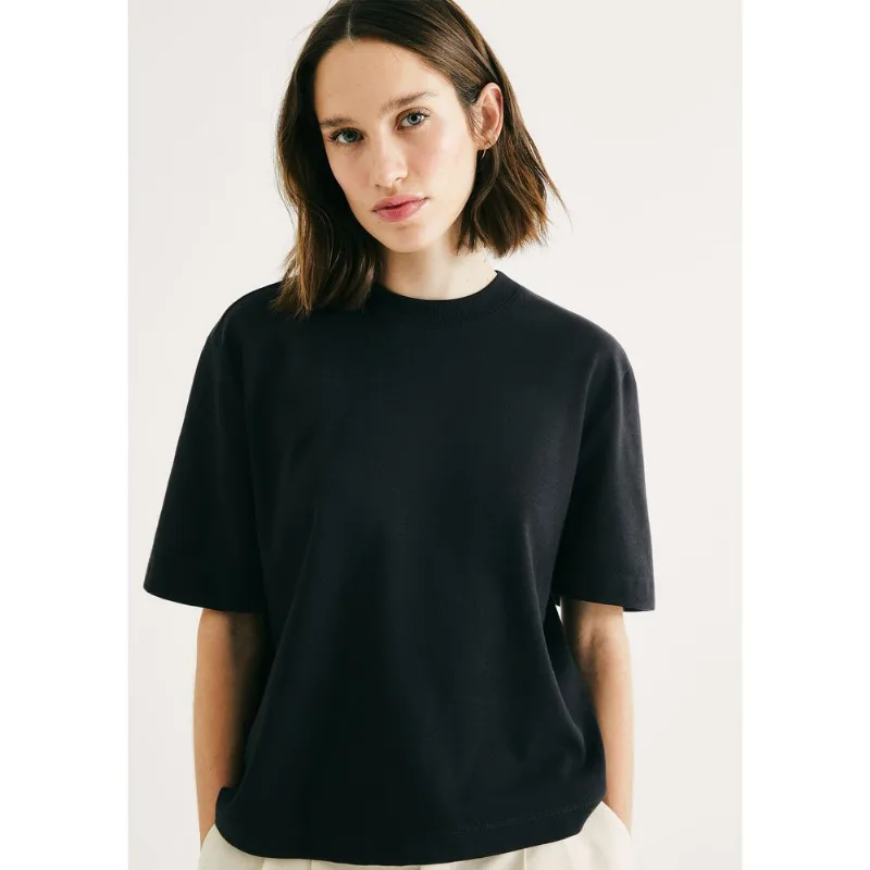 Camiseta Básica Feminina Manga Curta Mid - Preto XG