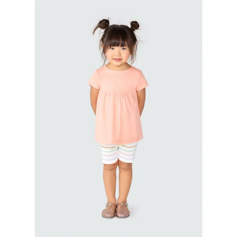 Blusa Infantil Menina Toddler Manga Curta - Laranja 004