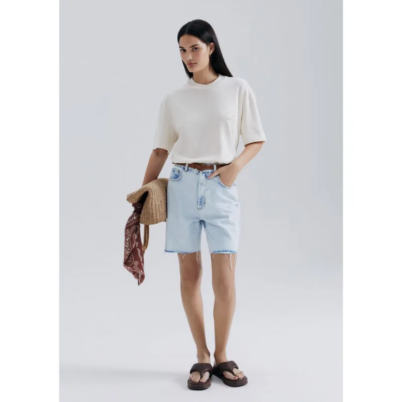 Bermuda Jeans Feminina Barra A Fio - Azul 038