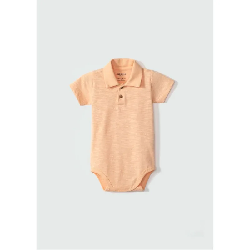 Body Polo Bebê Menino Com Bolso - Laranja 24M