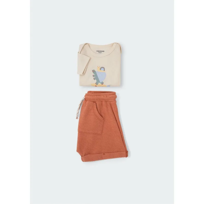 Conjunto Bebê Menino Com Estampa - Amarelo 03M