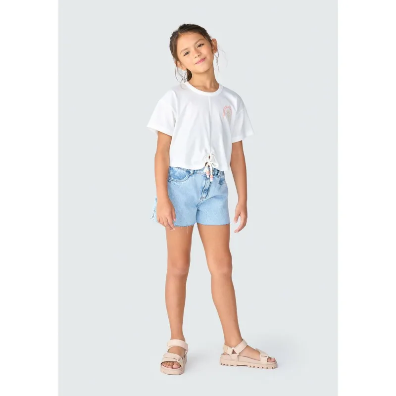 Blusa Infantil Menina Com Amarração - Off white 006
