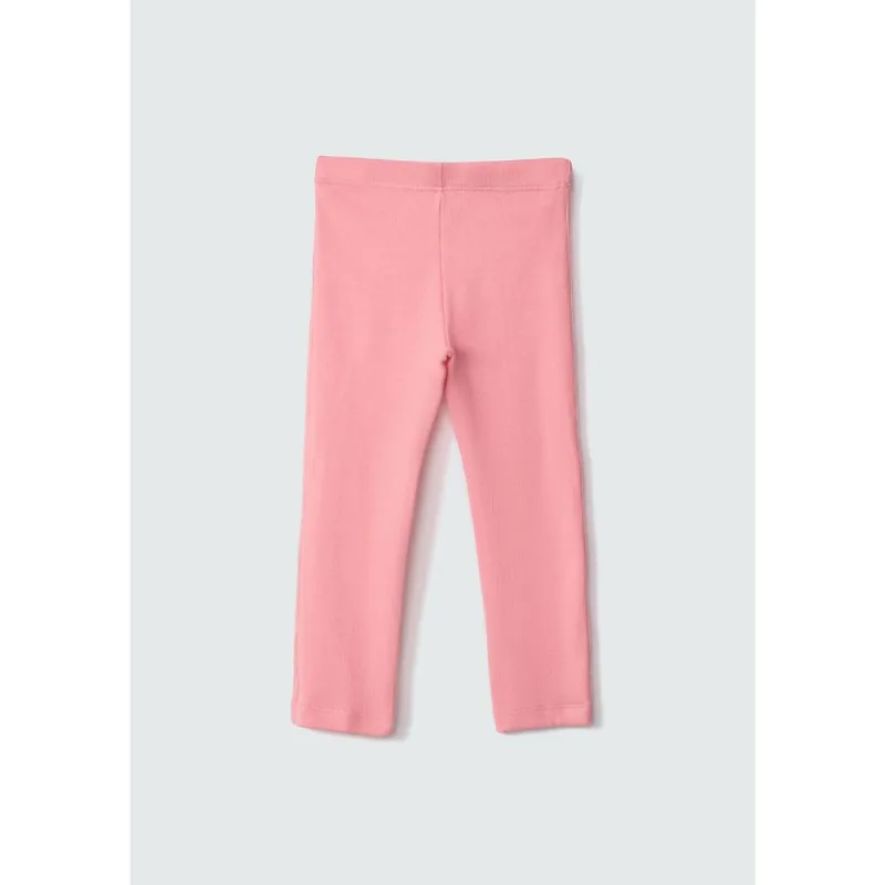 Calça Básica Legging Infantil Toddler Em Ribana - Rosa 003