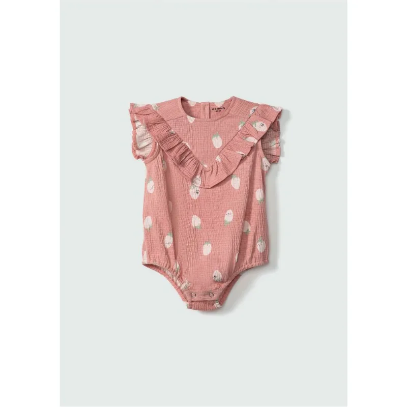 Body Regata Bebê Menina Estampado - Rosa 06M