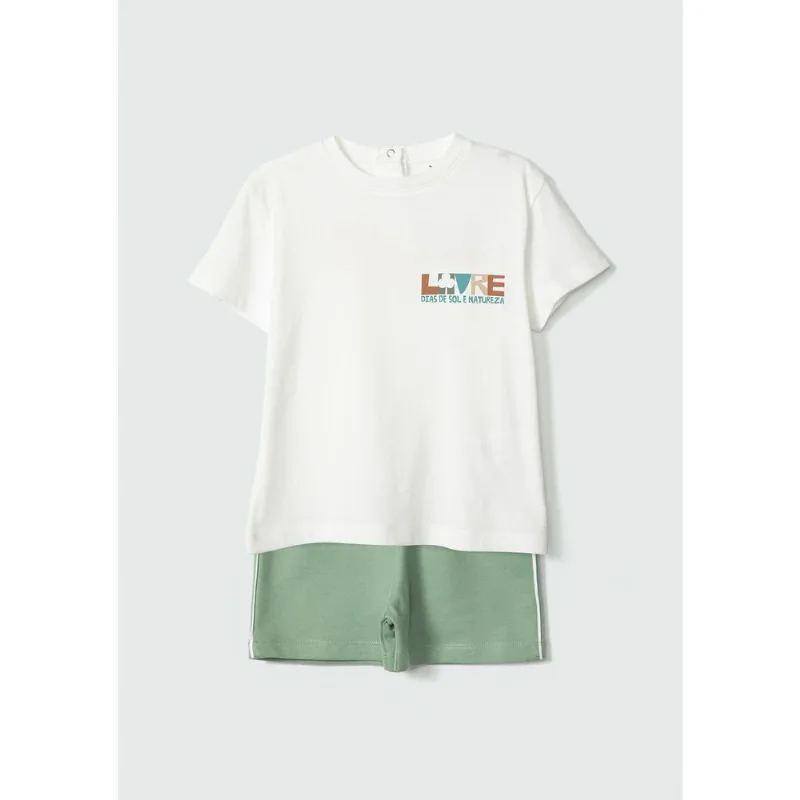 Conjunto Curto Infantil Menino Toddler - Off white 001