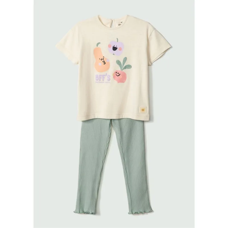 Conjunto Infantil Menina Toddler Com Legging - Amarelo 004