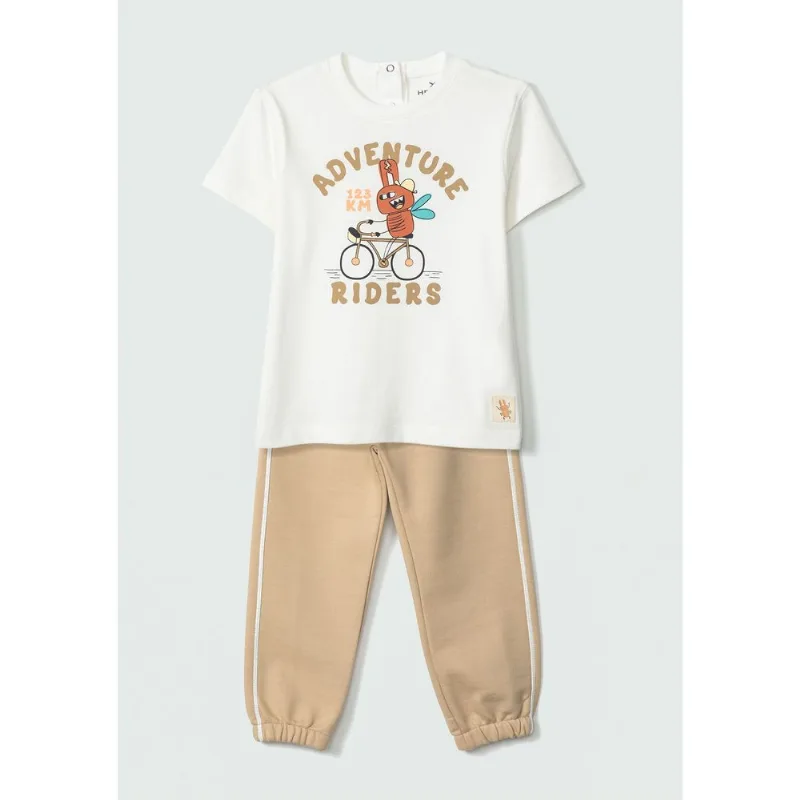 Conjunto Infantil Menino Toddler Com Estampa - Off white 004