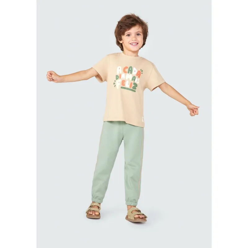 Conjunto Infantil Menino Toddler Com Estampa - Marrom 004