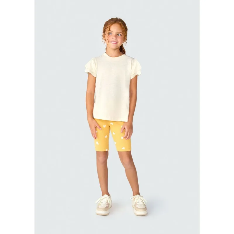 Bermuda Infantil Menina Estampada - Amarelo 006