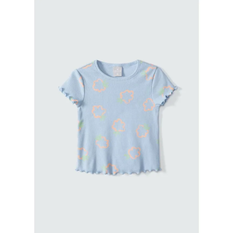 Blusa Infantil Menina Toddler Estampada - Azul 004