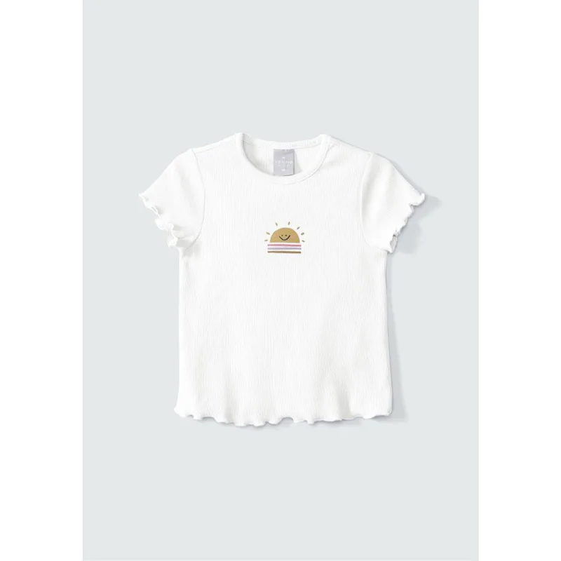 Blusa Infantil Menina Toddler Com Bordado - Off white 003