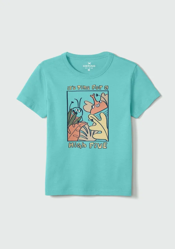 Camiseta Infantil Menino Toddler Com Estampa - Azul - Hering Kids - Camisetas