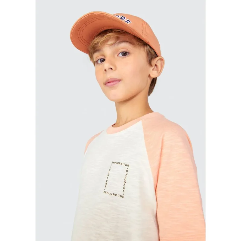 Boné Infantil Menino Aba Redonda Em Sarja - Laranja G
