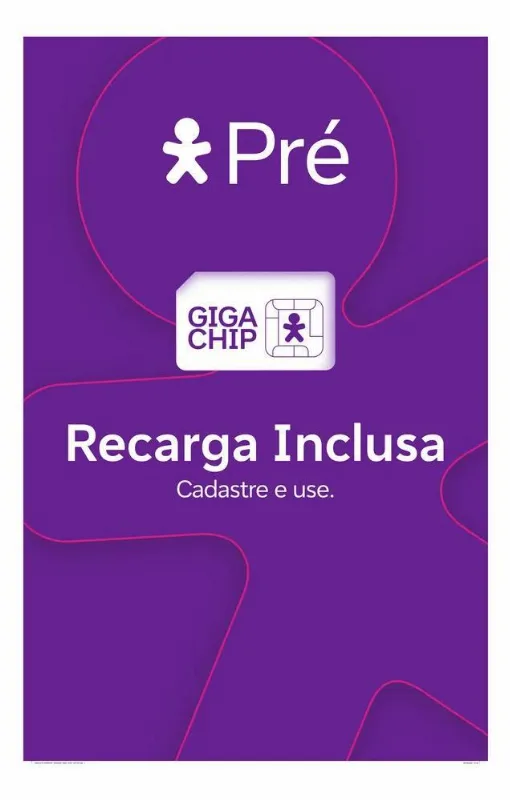 5x Chip Vivo Pre-pago Giga Chip Com Recarga Inclusa