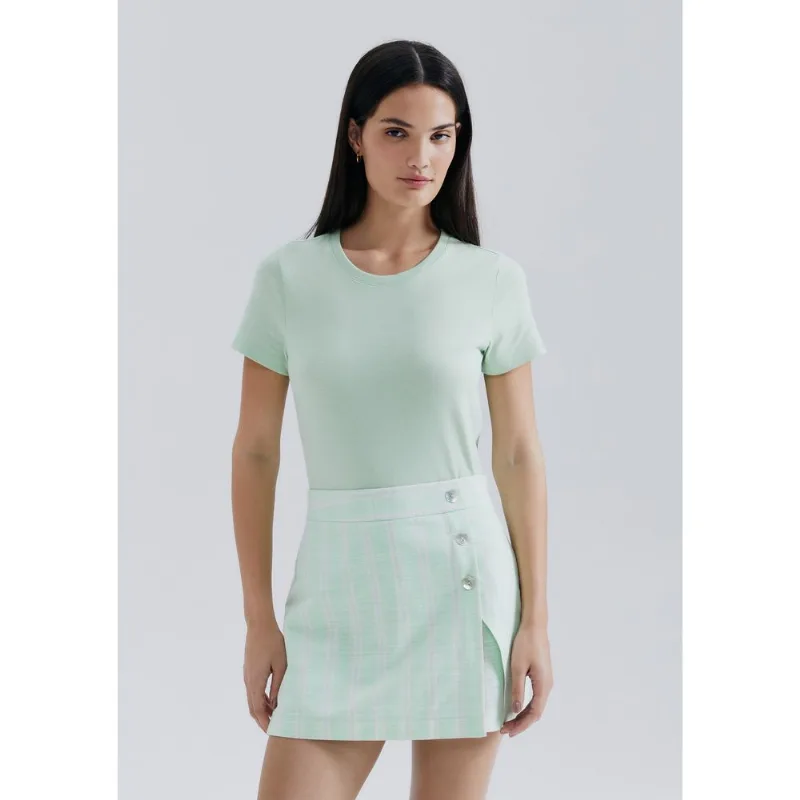 Camiseta Básica Feminina Slim World - Verde P