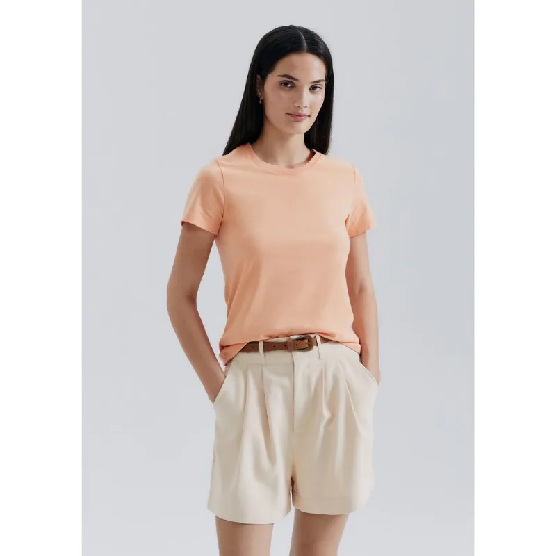 Camiseta Básica Feminina Slim World - Laranja EXG