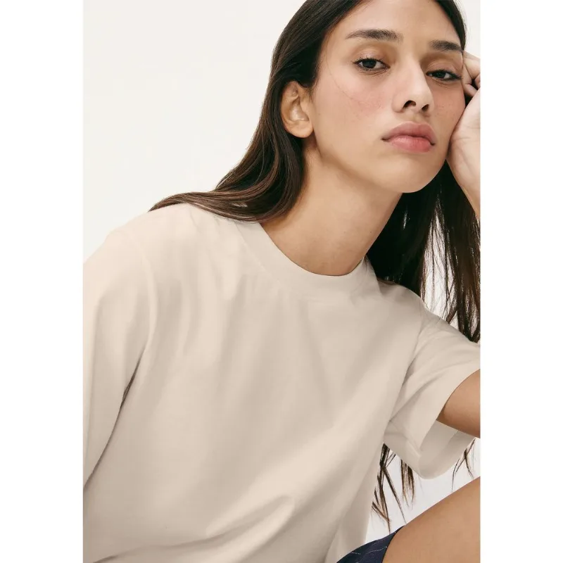 Camiseta Feminina Manga Curta Super Cotton - Bege XG