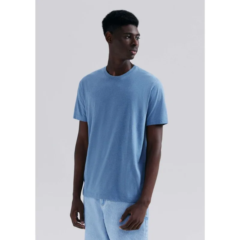 Camiseta Básica Masculina Manga Curta Em Malha H+ - Azul XXG